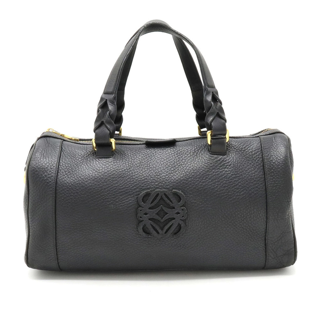 Loewe Fusta Handbag Boston Bag Black Shoulder Strap